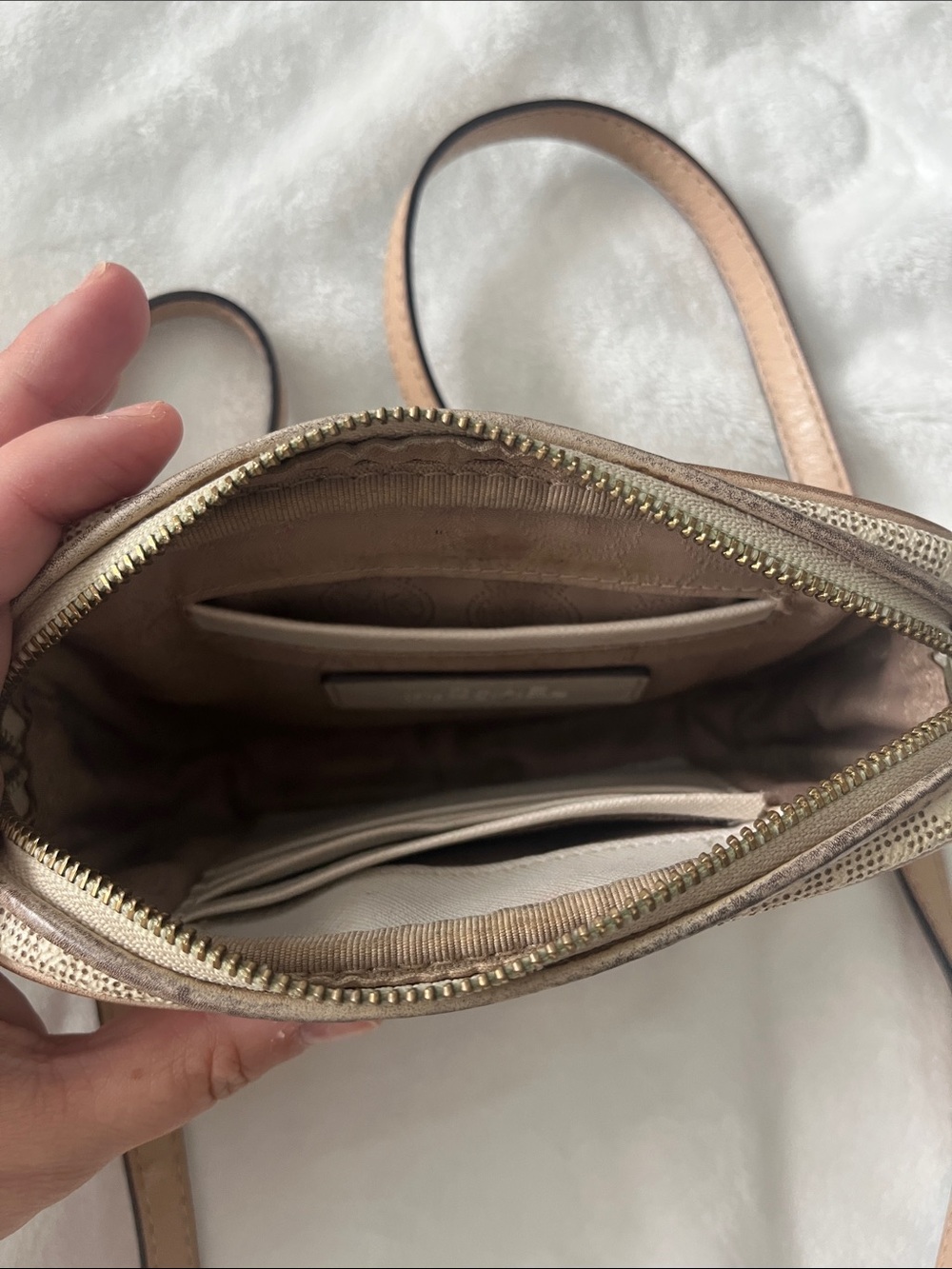 Michael Kors Beige/Tan MK Logo Tote, Crossbody & Wallet Set - Picture 7 of 15